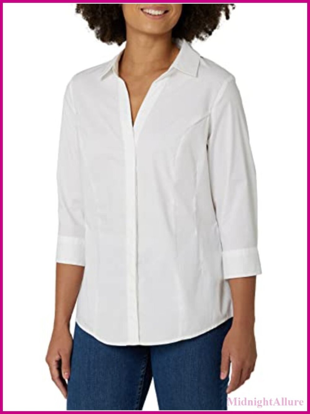 Riders by Lee Indigo Women's Bella Easy Care Quarter Sleeve Woven Shirt - Size